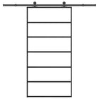 Sliding door with hardware set 102x205 cm aluminum and ESG glass