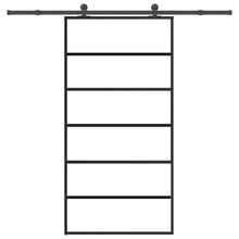 Schuifdeur met beslagset 102x205 cm aluminium en ESG-glas