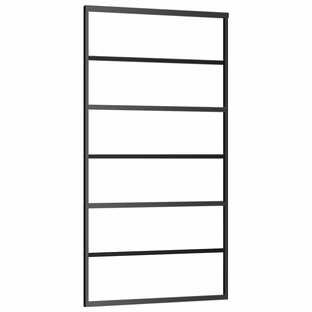 Schuifdeur met beslagset 102x205 cm aluminium en ESG-glas