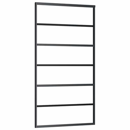 Schuifdeur met beslagset 102x205 cm aluminium en ESG-glas