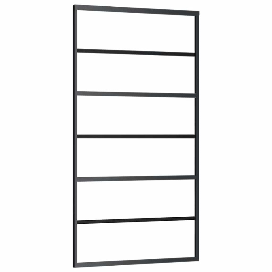 Schuifdeur met beslagset 102x205 cm aluminium en ESG-glas