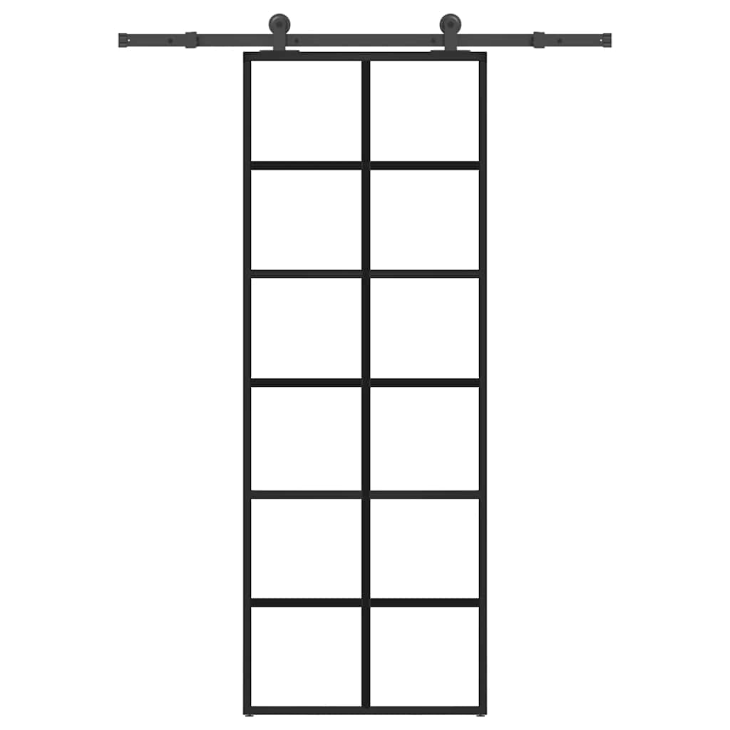 Schuifdeur met beslag 76x205 cm ESG-glas en aluminium