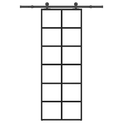 Schuifdeur met beslag 76x205 cm ESG-glas en aluminium