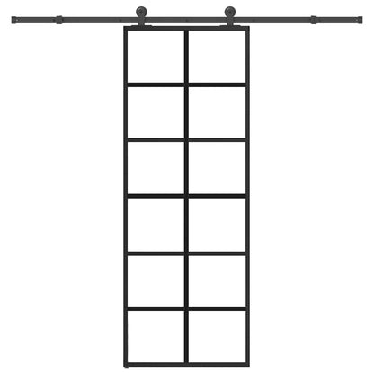 Schuifdeur met beslag 76x205 cm ESG-glas en aluminium