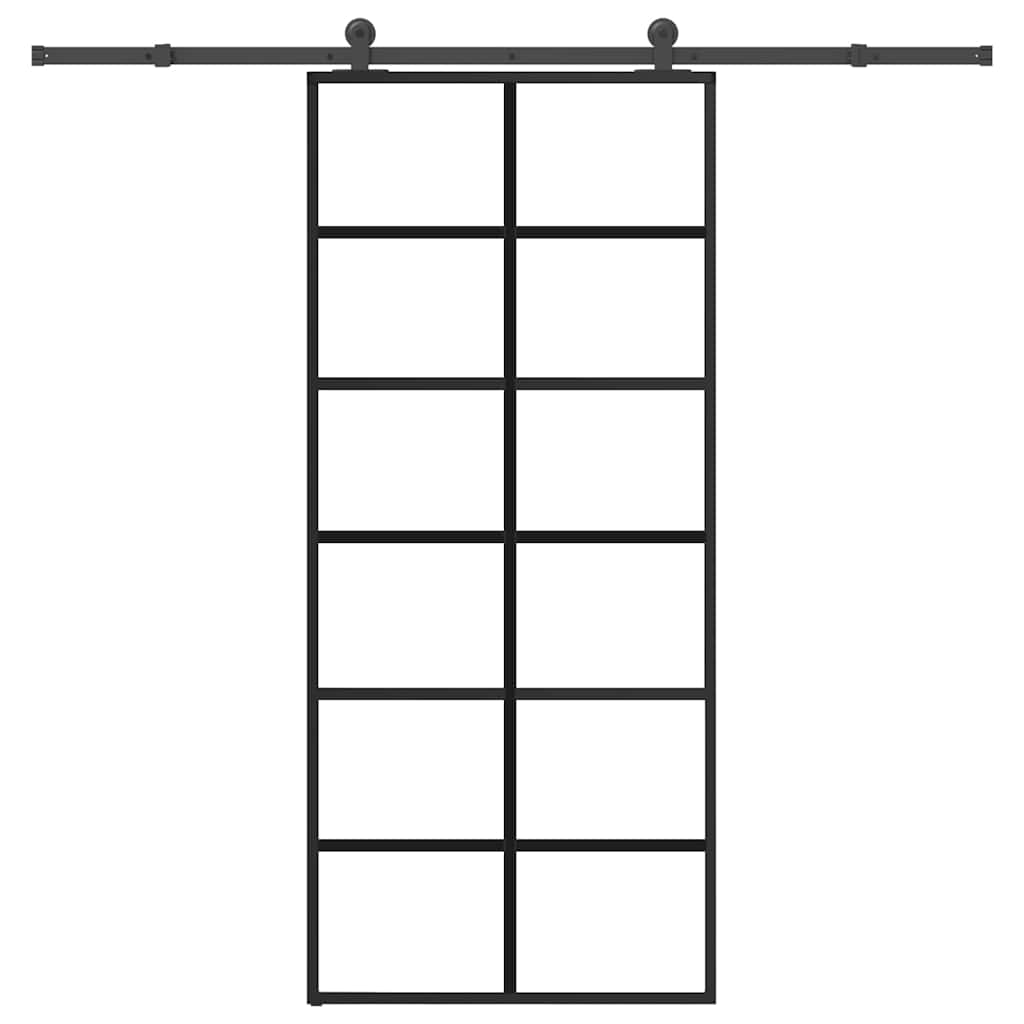 Schuifdeur met beslag 90x205 cm ESG-glas en aluminium