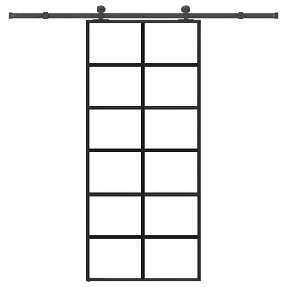 Schuifdeur met beslag 90x205 cm ESG-glas en aluminium