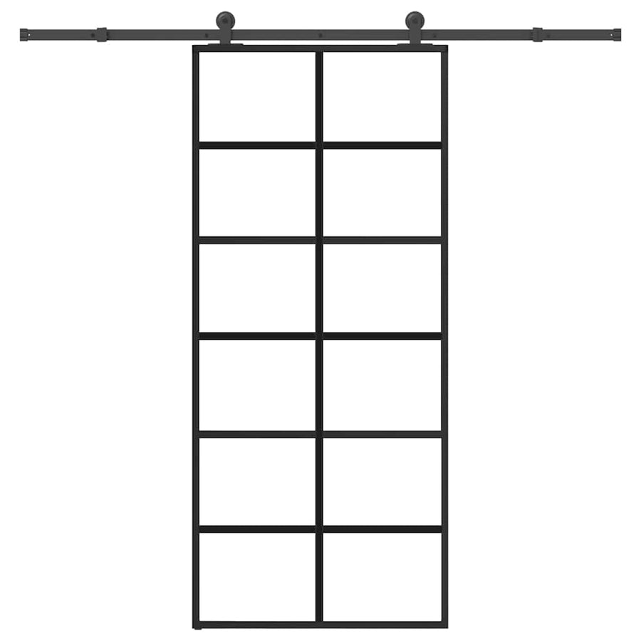 Schuifdeur met beslag 90x205 cm ESG-glas en aluminium