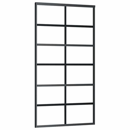 Schuifdeur met beslagset 102x205 cm aluminium en ESG-glas