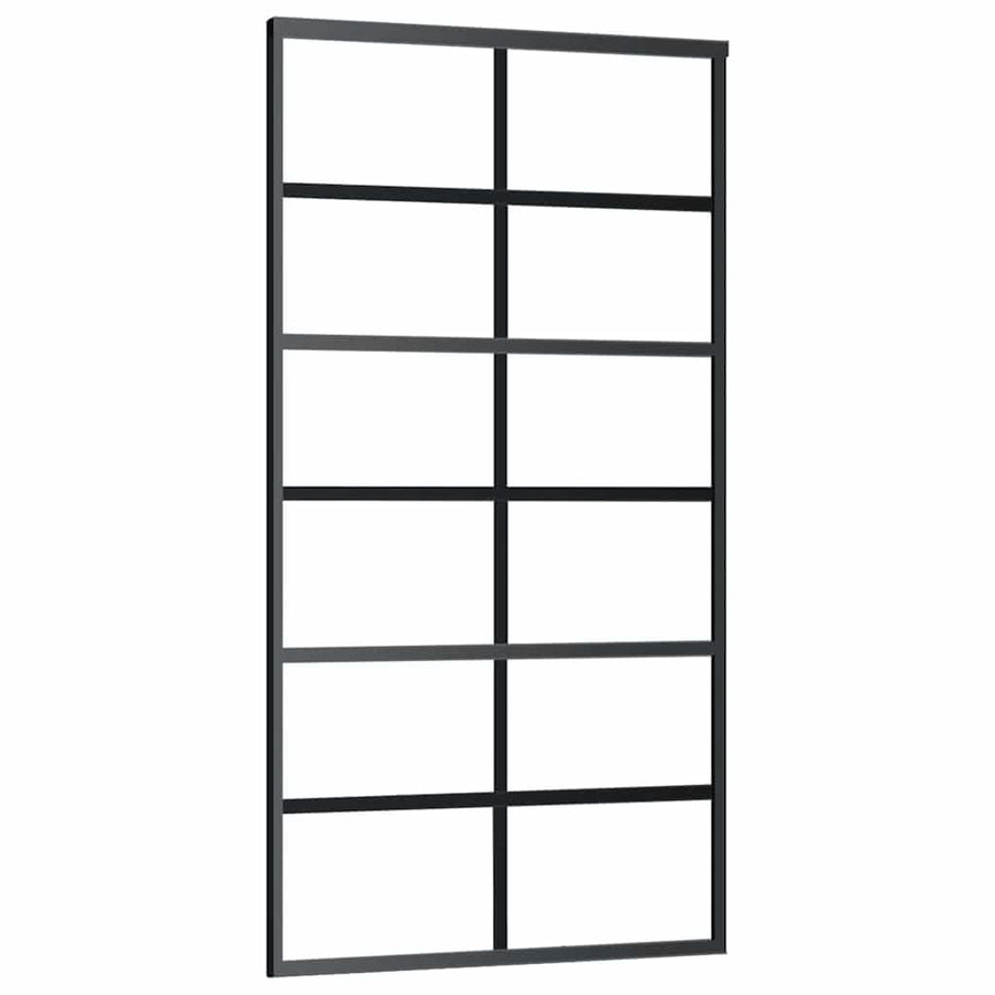 Schuifdeur met beslagset 102x205 cm aluminium en ESG-glas
