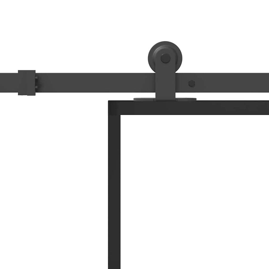 Schuifdeur met beslagset 102x205 cm aluminium en ESG-glas