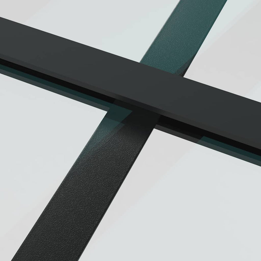 Schuifdeur met beslagset 102x205 cm aluminium en ESG-glas