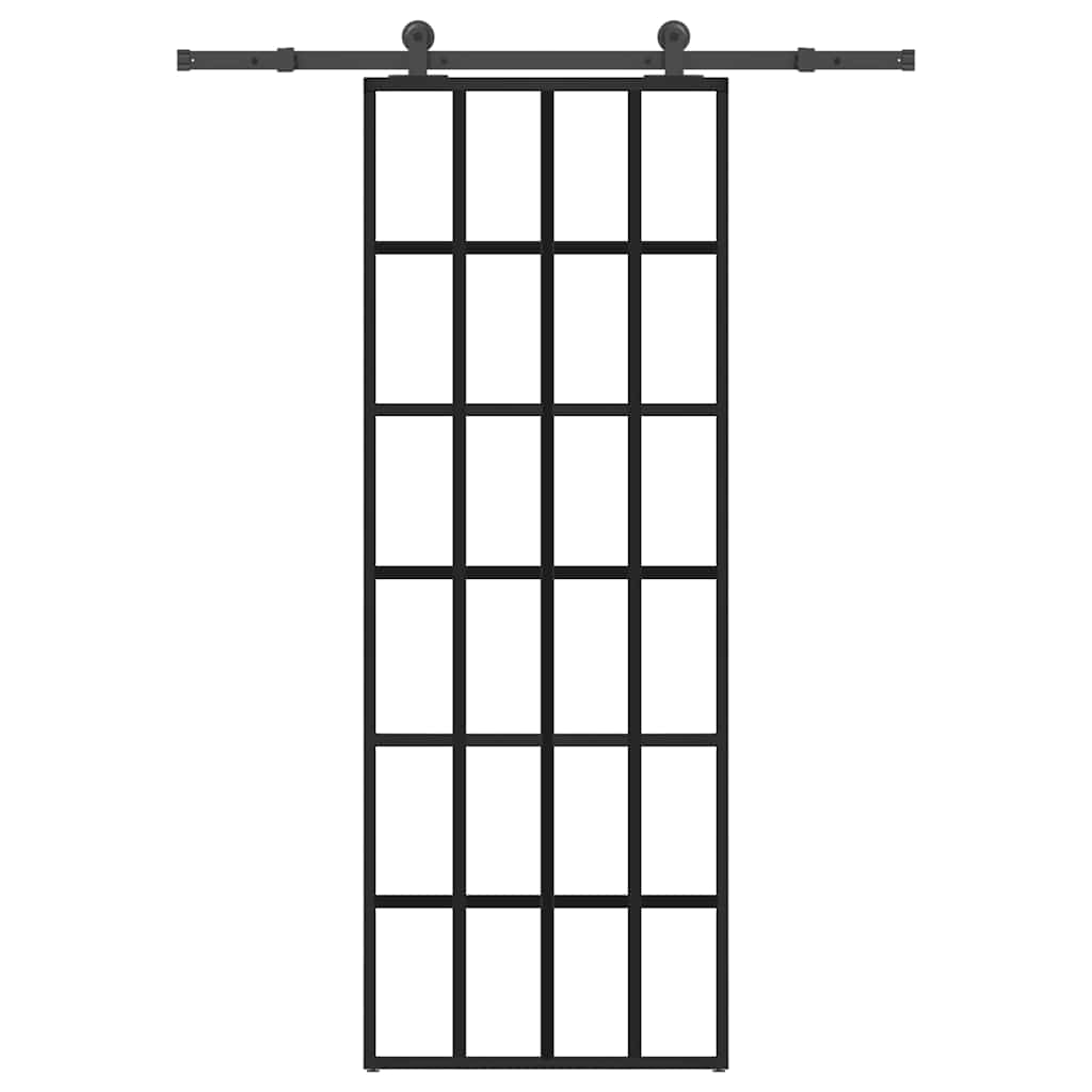 Schuifdeur met beslag 76x205 cm ESG-glas en aluminium