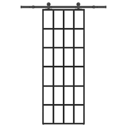 Schuifdeur met beslag 76x205 cm ESG-glas en aluminium