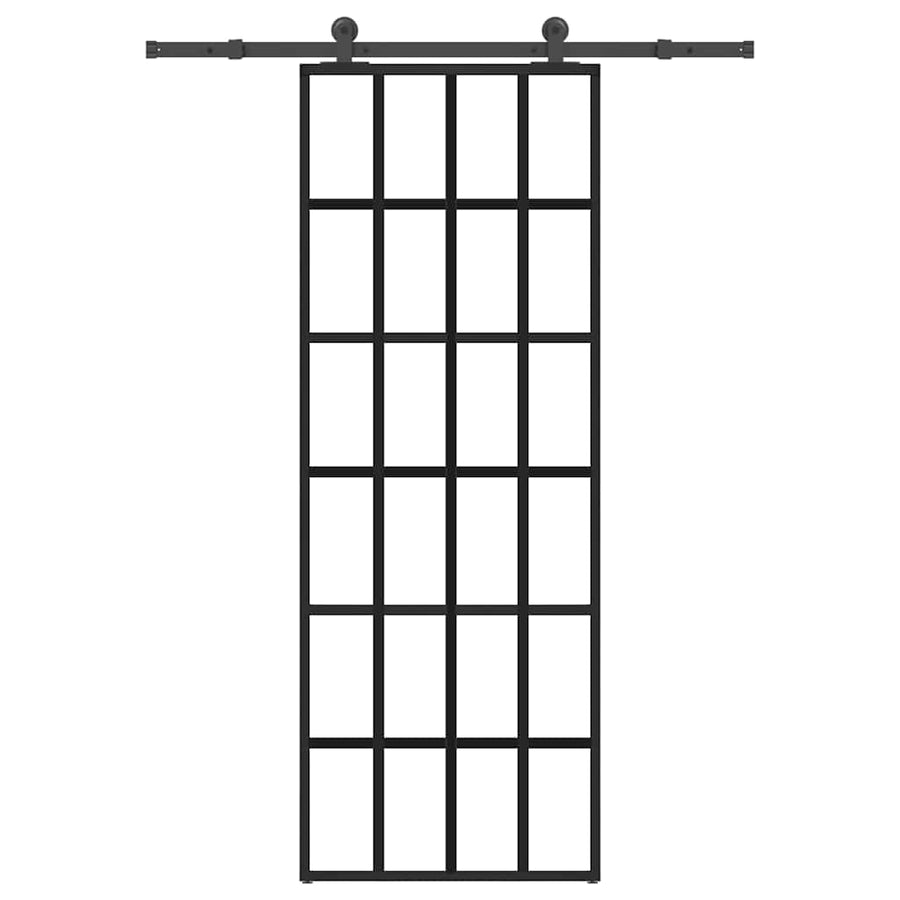 Schuifdeur met beslag 76x205 cm ESG-glas en aluminium