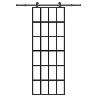 Schuifdeur met beslag 76x205 cm ESG-glas en aluminium