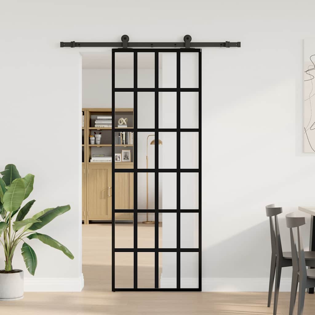 Schuifdeur met beslag 76x205 cm ESG-glas en aluminium