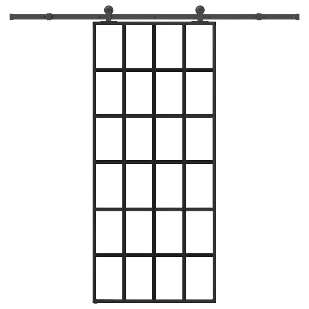 Schuifdeur met beslag 90x205 cm ESG-glas en aluminium