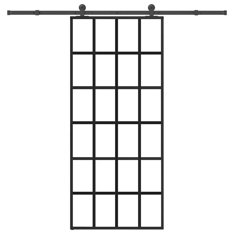 Schuifdeur met beslag 90x205 cm ESG-glas en aluminium