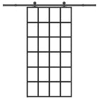 Sliding door with hardware set 102x205 cm aluminum and ESG glass