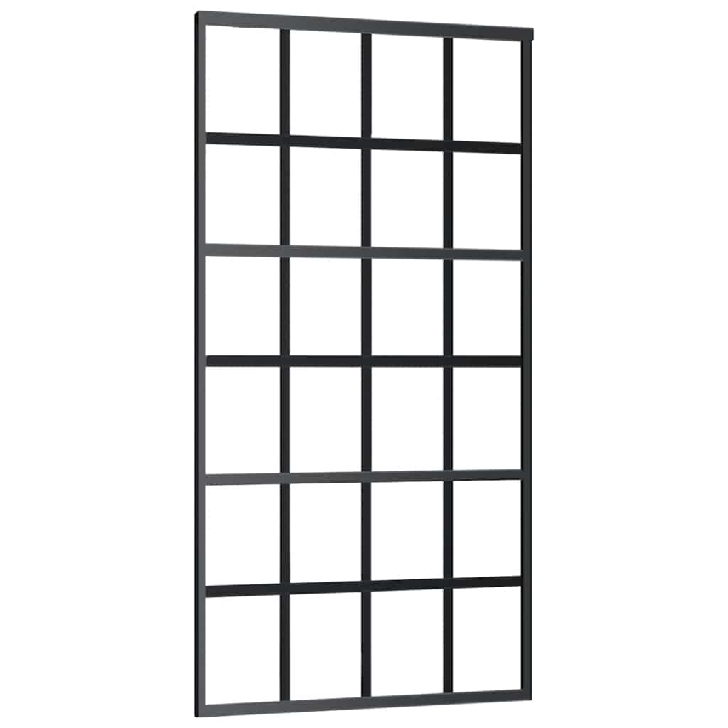 Schuifdeur met beslagset 102x205 cm aluminium en ESG-glas