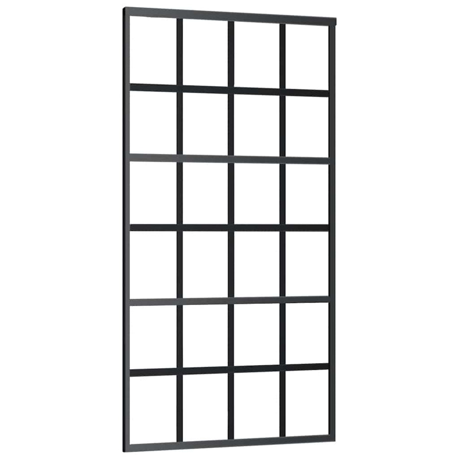 Schuifdeur met beslagset 102x205 cm aluminium en ESG-glas