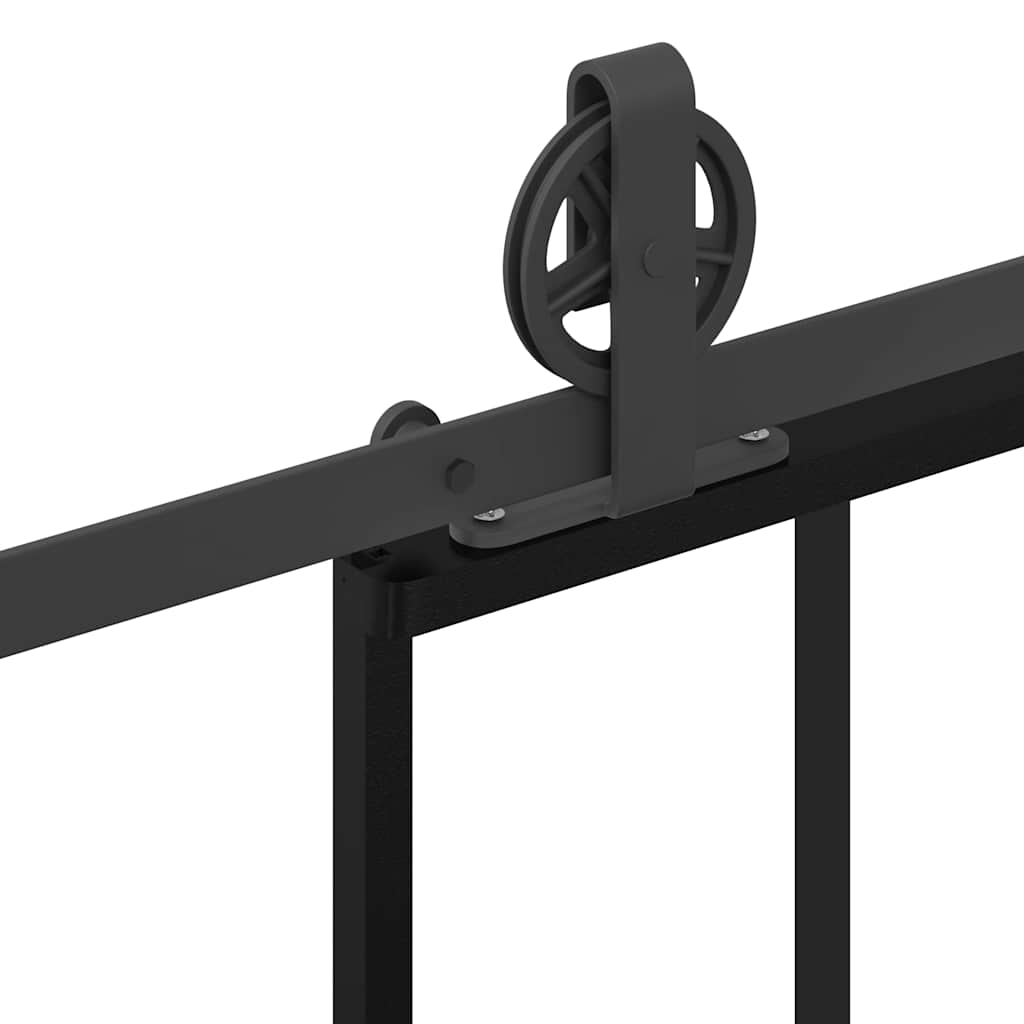 Schuifdeur met beslagset 102x205 cm aluminium en ESG-glas