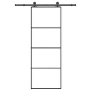 Schuifdeur 76x205 cm ESG-glas aluminium zwart