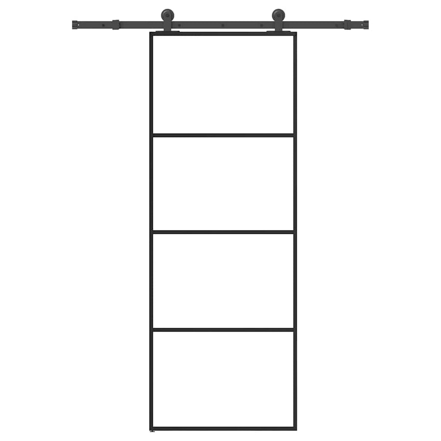 Schuifdeur met beslag 76x205 cm ESG-glas en aluminium