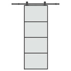 Sliding door with fittings 76x205 cm ESG glass and aluminum