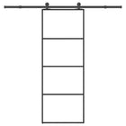 Sliding door with fittings 76x205 cm ESG glass and aluminum