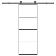 Schuifdeur 76x205 cm ESG-glas aluminium zwart