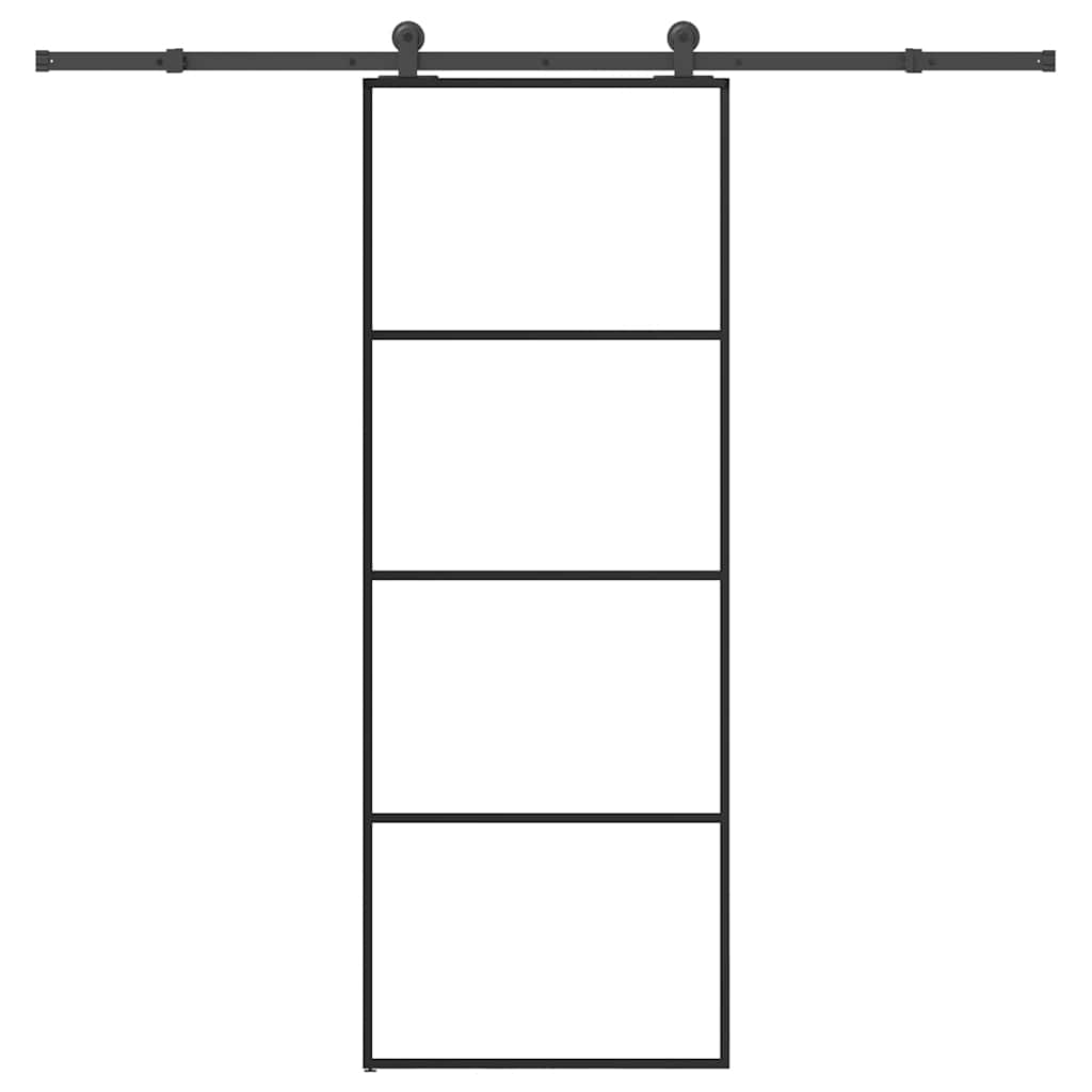 Schuifdeur met beslag 76x205 cm ESG-glas en aluminium