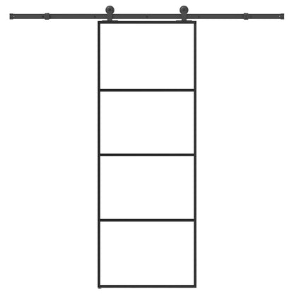 Schuifdeur met beslag 76x205 cm ESG-glas en aluminium