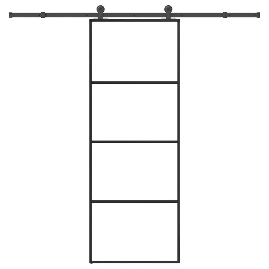 Schuifdeur met beslag 76x205 cm ESG-glas en aluminium
