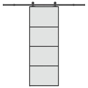 Schuifdeur 76x205 cm ESG-glas aluminium zwart