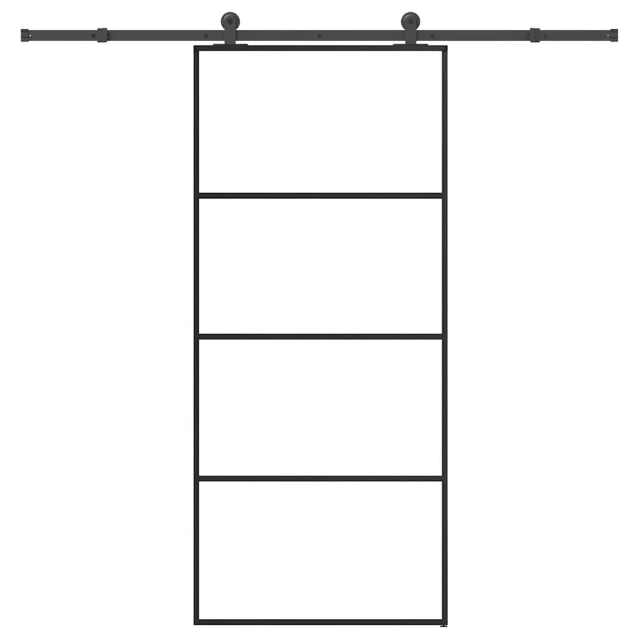 Schuifdeur met beslag 90x205 cm ESG-glas en aluminium