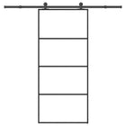 Schuifdeur 90x205 cm ESG-glas aluminium zwart