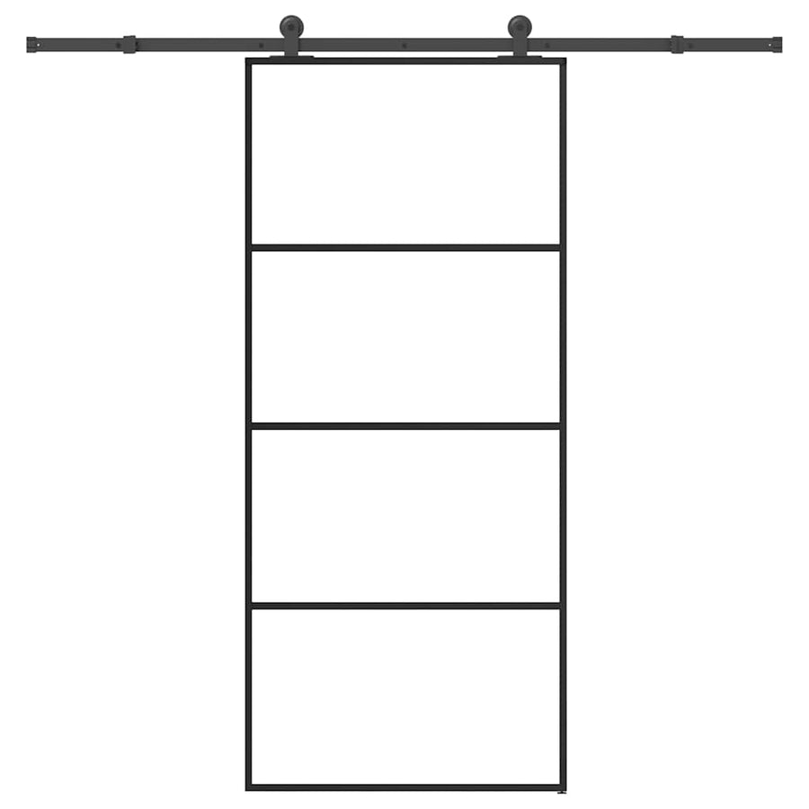 Schuifdeur met beslag 90x205 cm ESG-glas en aluminium