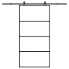 Schuifdeur met beslag 102,5x205 cm glas aluminium zwart