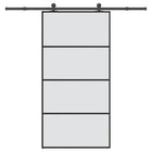 Schuifdeur 102,5x205 cm ESG-glas aluminium zwart