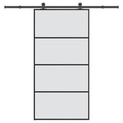 Schuifdeur 102,5x205 cm ESG-glas aluminium zwart