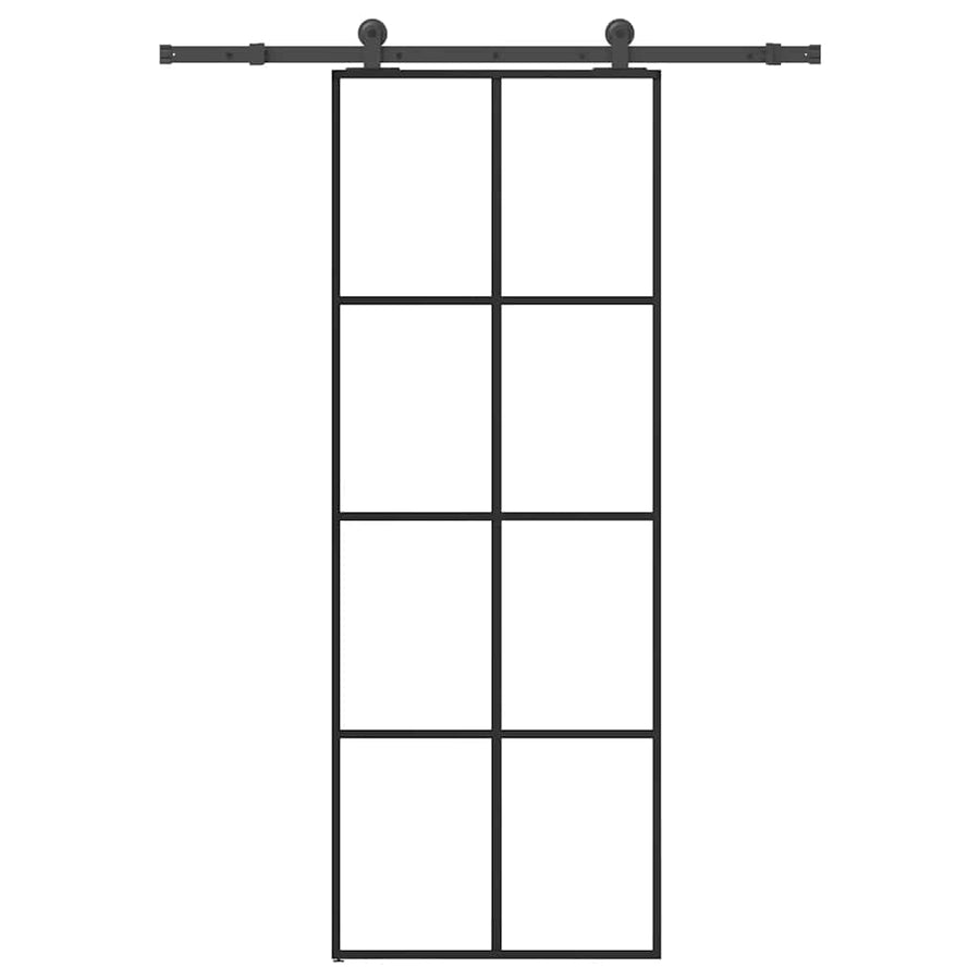 Schuifdeur met beslag 76x205 cm ESG-glas en aluminium