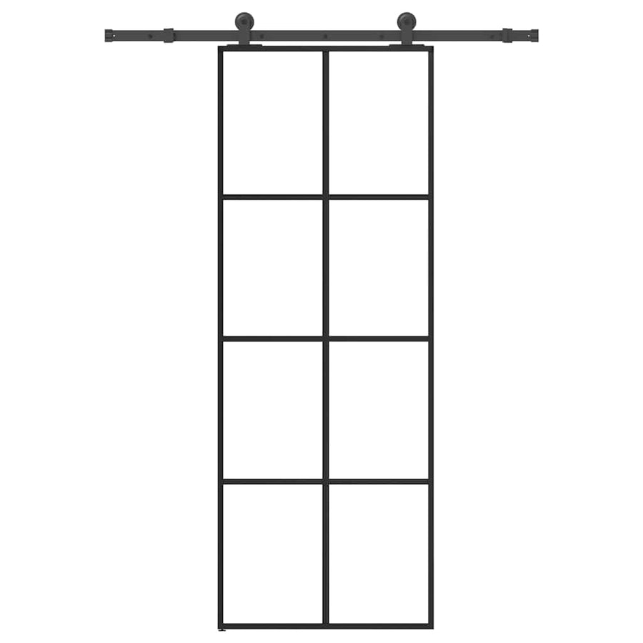 Schuifdeur met beslag 76x205 cm ESG-glas en aluminium