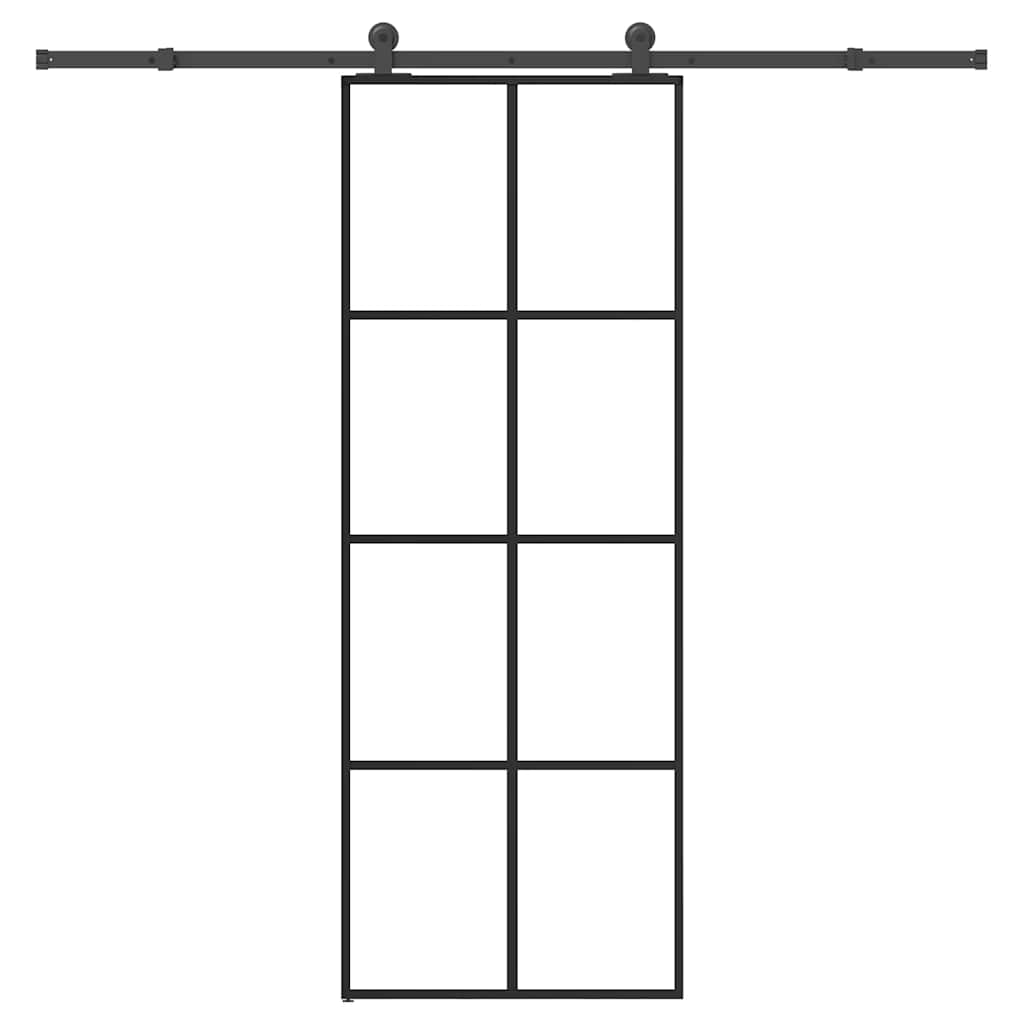 Schuifdeur met beslag 76x205 cm ESG-glas en aluminium