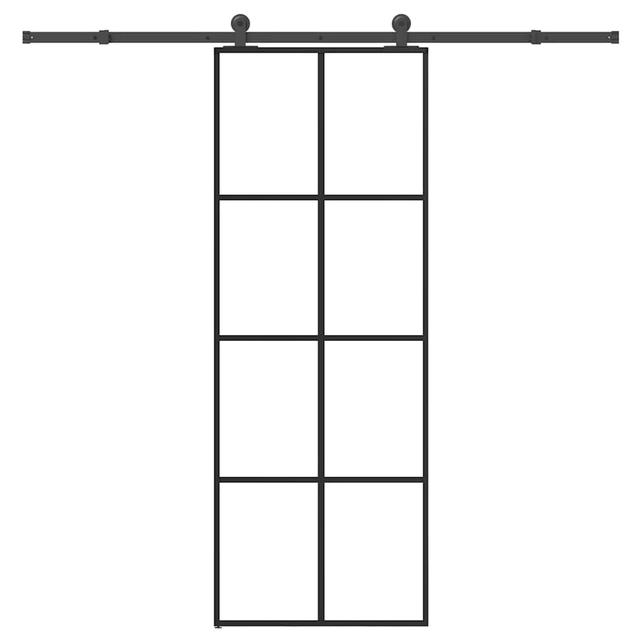 Schuifdeur met beslag 76x205 cm ESG-glas en aluminium