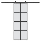 Schuifdeur 76x205 cm ESG-glas aluminium zwart