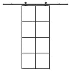 Schuifdeur 90x205 cm ESG-glas aluminium zwart beslag