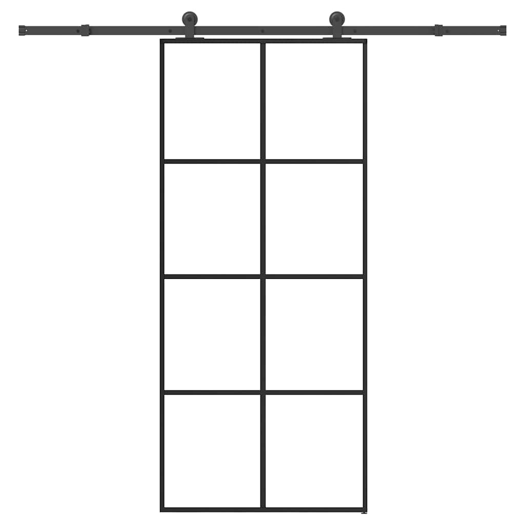 Schuifdeur met beslag 90x205 cm ESG-glas en aluminium