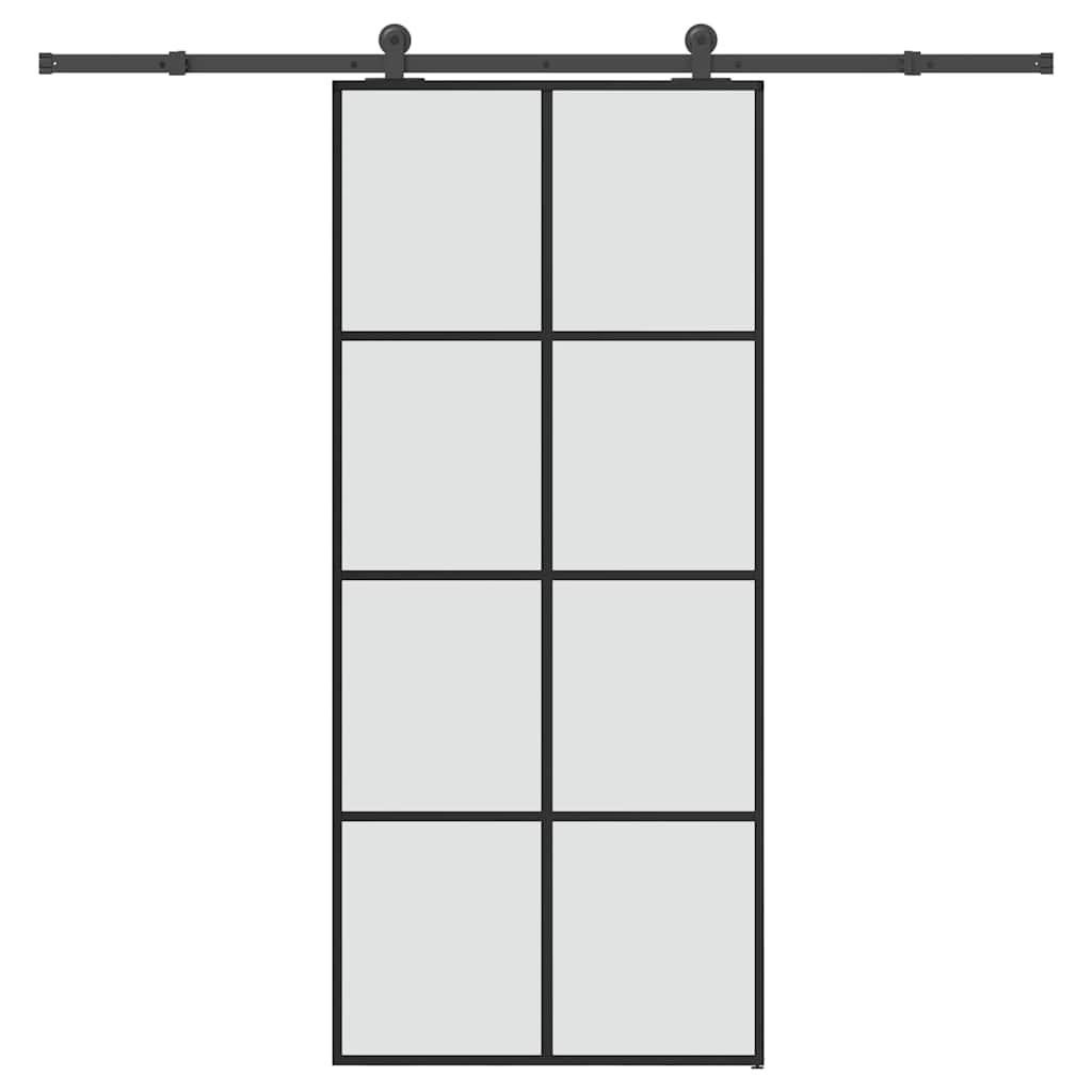 Schuifdeur met beslag 90x205 cm ESG-glas en aluminium