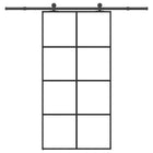Sliding door with fittings 102.5x205 cm ESG glass and aluminum